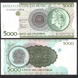 CÉDULA DO BRASIL 5000 CRUZEIROS C 222 SOB/FE