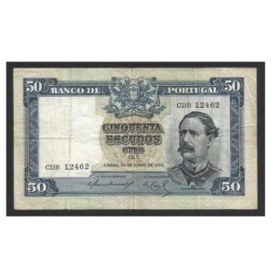 CÉDULA DE PORTUGAL  50 ESCUDOS OURO 1955 MBC/SOB