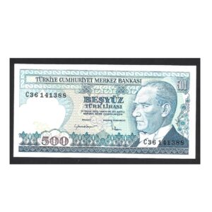 CÉDULA DA TURQUIA 500 LIRAS FE