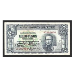CÉDULA DO URUGUAI 5 PESOS 1939 SOBERBA