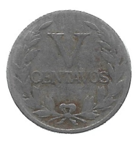 MOEDA DA COLÔMBIA 5 CENTAVOS 1946 KM 199