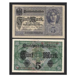 CÉDULA DA ALEMANHA 5 MARCOS 1917 SOB/FE
