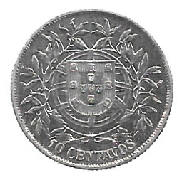 MOED DE PORTUGAL 10 CENTAVOS 1915 KM 563 SOB/FC PRATA
