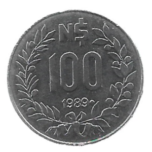 MOEDA DO URUGUAI 100 NUEVOS PESOS 1989 KM 96