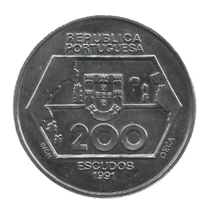 MOEDA DE PORTUGAL 200 ESCUDOS 1991 KM 659