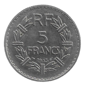 MOEDA DA FRANÇA  5 FRANCOS 1935 KM 888