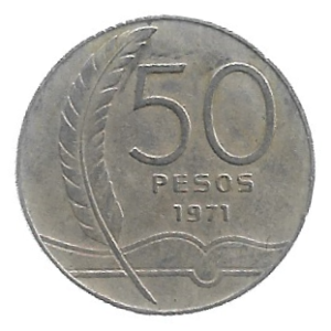 MOEDA DO URUGUAI 50 PESOS 1971 KM 58