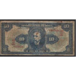 CÉDULA DO BRASIL 10 MIL RÉIS R 110 C MBC