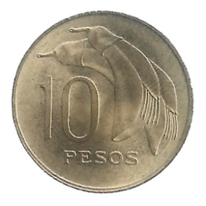 MOEDA DO URUGUAI 10 PESOS 1968 KM 51
