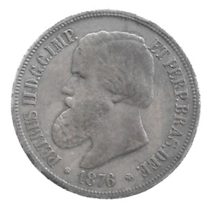 MOEDA DO BRASIL 1000 RÉIS 1876 P 642 SOB/FC