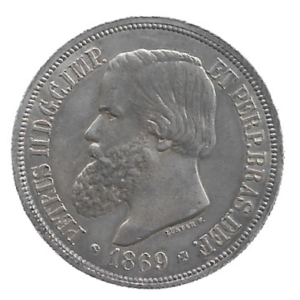 MOEDA DO BRASIL 1000 RÉIS 1869 P 632