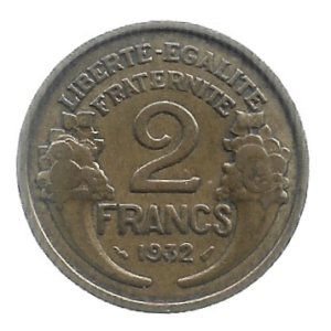 MOEDA DA FRANÇA 2 FRANCOS 1932 KM 886
