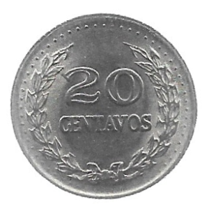 MOEDA DA COLÔMBIA 20 CENTAVOS 1971 KM 246.1