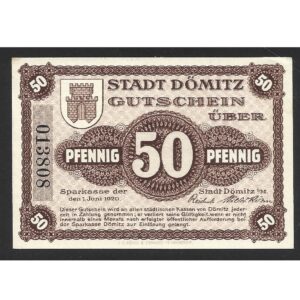 NOTGELD DA ALEMANHA CIDADE DOMITZ