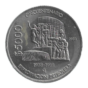 MOEDA DO MÉXICO 5000 PESOS 1988 KM 531