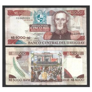 CÉDULA DO URUGUAI 5000 PESOS MBC