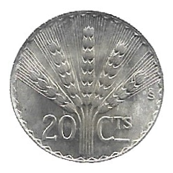 MOEDA DO URUGUAI 20 CENTAVOS 1942 KM 30 PRATA