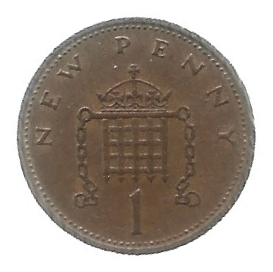 MOEDA DO REINO UNIDO 1 NEW PENNY 1971 KM 915