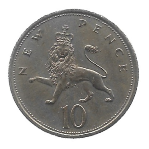 MOEDA DO REINO UNIDO 10 NEW PENCE 1976 KM 912