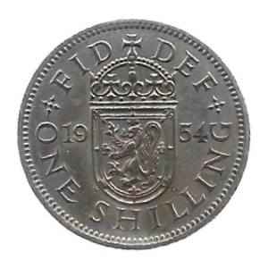 MOEDA DO REINO UNIDO 1 SHILLING 1954 KM 905