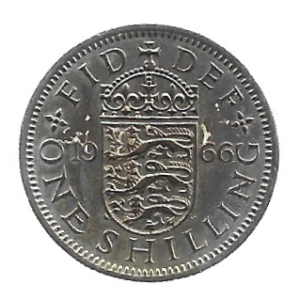 MOEDA DO REINO UNIDO 1 SHILLING 1966 KM 904