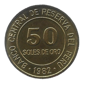 MOEDA DO PERU 50 SOLES ORO 1982 KM 273