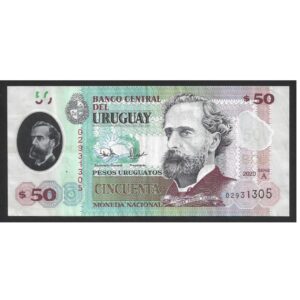 CÉDULA DO URUGUAI 50 PESOS POLÍMERO MBC