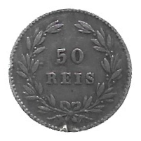 MOEDA DE PORTUGAL 50 RÉIS 1863 KM 506 PRATA