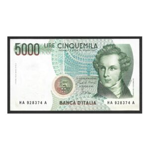 CÉDULA DA ITÁLIA 5000 LIRAS SOB/FE