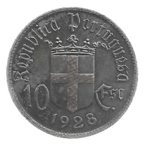 MOEDA DE PORTUGAL 10 ESCUDOS 1928 KM 570 PRATA