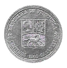 MOEDA DA VENEZUELA 25 CENTAVOS 1960 KM 35 A PRATA