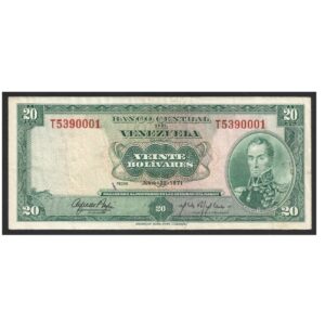 CÉDULA DA VENEZUELA 20 BOLÍVARES MBC/SOB