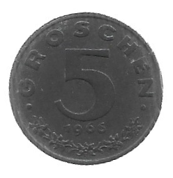 MOEDA DA ÁUSTRIA 5 GROSCHEN 1966 KM 2875