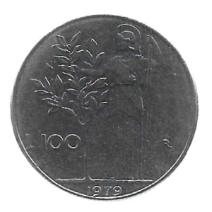 MOEDA DA ITÁLIA 100 LIRAS 1979 KM 96.1