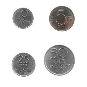 MOEDAS DA SUÉCIA 1971 E 1973