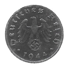 MOEDA DA ALEMANHA 1 REICHSPFENNIG 1944 G KM 97 - Imagem 2