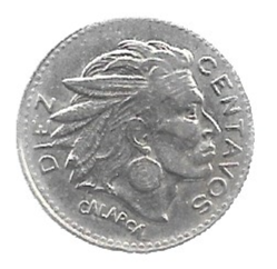 MOEDA DA COLÔMBIA 10 CENTAVOS 1956 KM 212