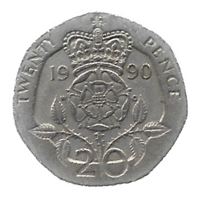 MOEDA DO REINO UNIDO 20 PENCE 1990 KM 939