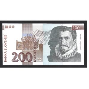 CÉDULA DA ESLOVÊNIA 200 TOLARJEV 2004 P 15 FE