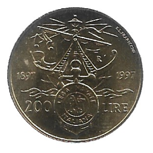 MOEDA DA ITÁLIA 200 LIRAS 1997 KM 186