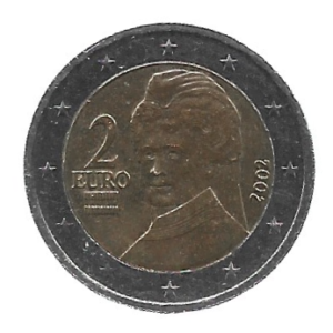 MOEDA DA ÁUSTRIA 2 EUROS 2002 KM 3089