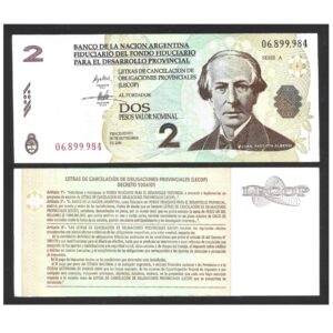 CÉDULA DA ARGENTINA 2 PESOS 2006 SOB / FE