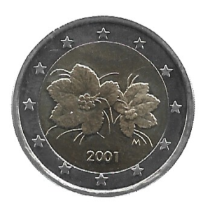 MOEDA DA FINLÂNDIA 2 EUROS 2001 KM 105