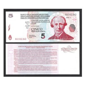 CÉDULA DA ARGENTINA 5 PESOS FE