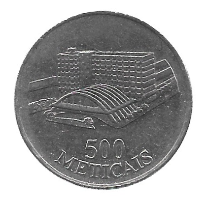 MOEDA DE MOÇAMBIQUE 500 METICAIS 1994 KM 121