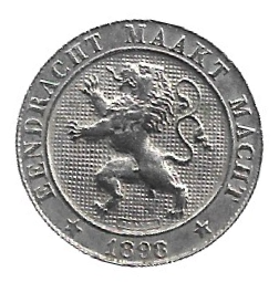MOEDA DA BÉLGICA 5 CENTAVOS 1898 KM 41 - Imagem 2