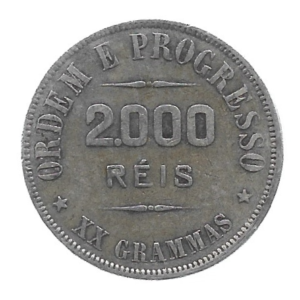 MOEDA DO BRASIL 2000 RÉIS 1907 P 696 C SOBERBA