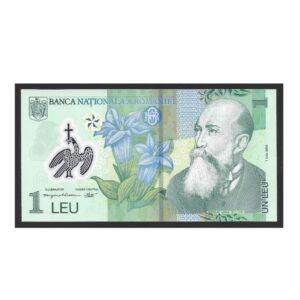 CÉDULA DA ROMÊNIA 1  LEU POLÍMERO FE