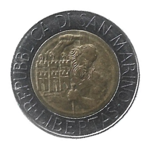 MOEDA DE SAN MARINO 500 LIRAS 1994 KM 314