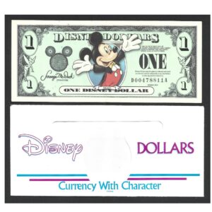CÉDULA DE FANTASIA DA DISNEY COM ENVELOPE ORIGINAL
